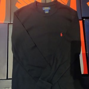 Long sleeve thermal polo shirt